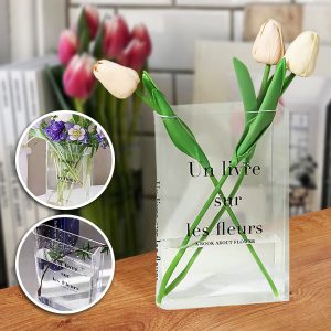 Šika grāmatas formas akrila vāze ziediem | FLOWERFRAME