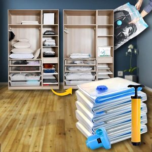 Ietaupiet vietu un saglabājiet drēbes svaigas – Viegla vakuuma uzglabāšana! (7 GAB.) | VACKBAGS