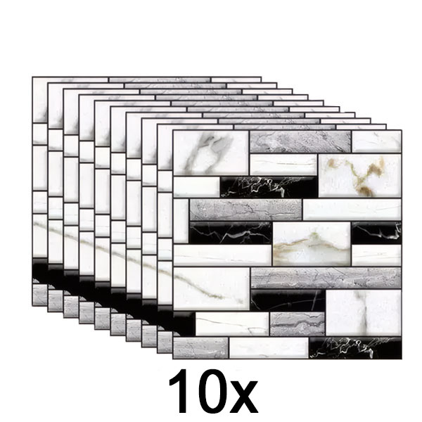 1x 3D sienas uzlīmes ar marmora izskatu (10 gab.) | MARBLEBLOCKS